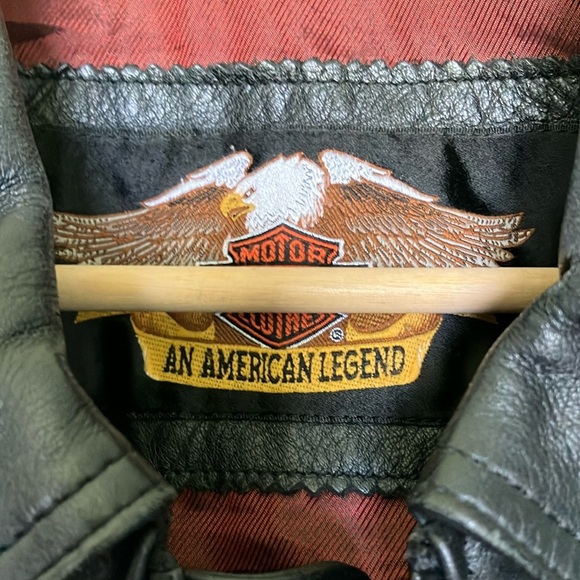 Harley-Davidson Black Leather Biker Jacket - Picture 2 of 10